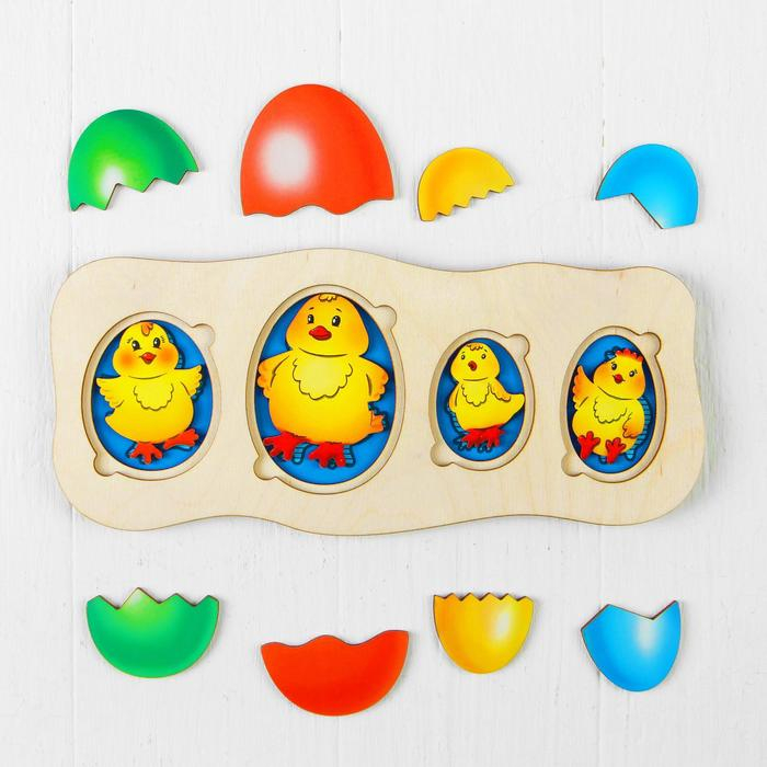 Развивающий пазл «Цыплята-ребята», рисунок наклеен Развивающий пазл «Цыплята-ребята», рисунок наклеен