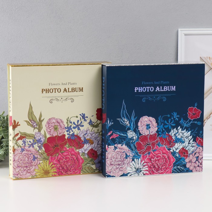 Фотоальбом на 500 фото 10х15 см "Нарисованные цветы" в коробке МИКС 33,5х30х6 см