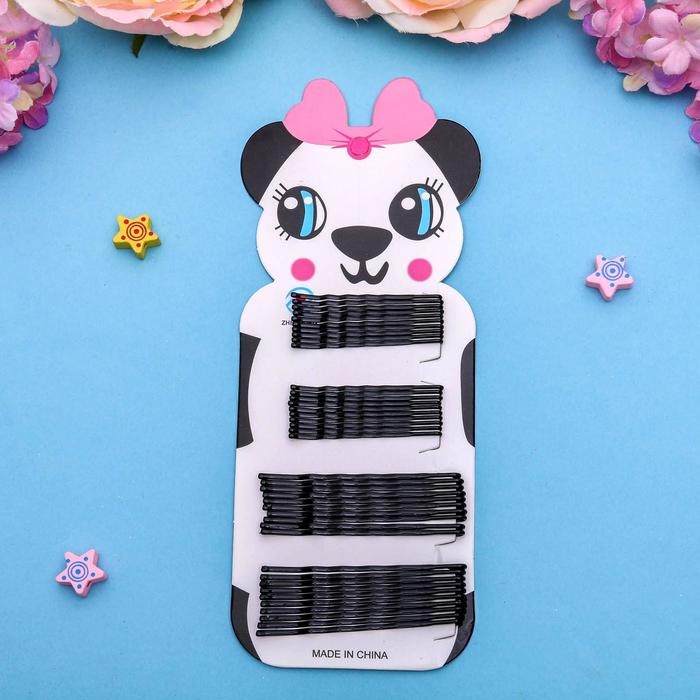 Невидимка для волос  Невидимка для волос "Фермино" (набор 40 шт) 5 см 6 см, чёрный