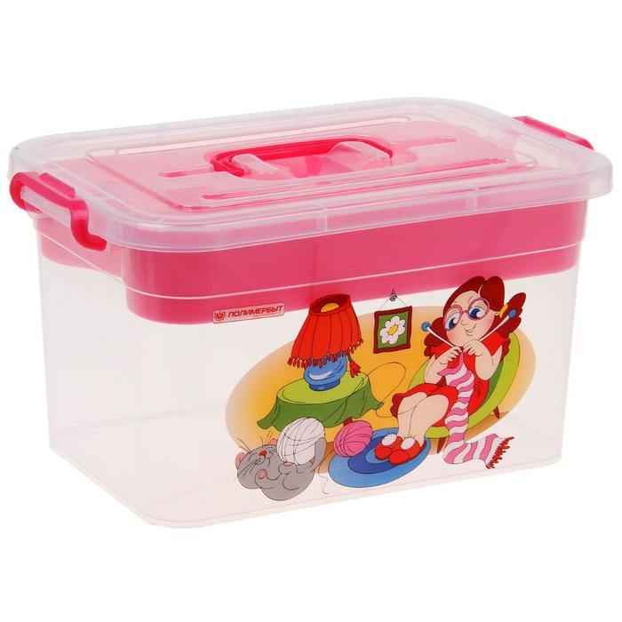 Контейнер для хранения с крышкой и вкладышем «Рукоделие», 10 л, 35×23×19 см, цвет МИКС Контейнер для хранения с крышкой и вкладышем «Рукоделие», 10 л, 35×23×19 см, цвет МИКС