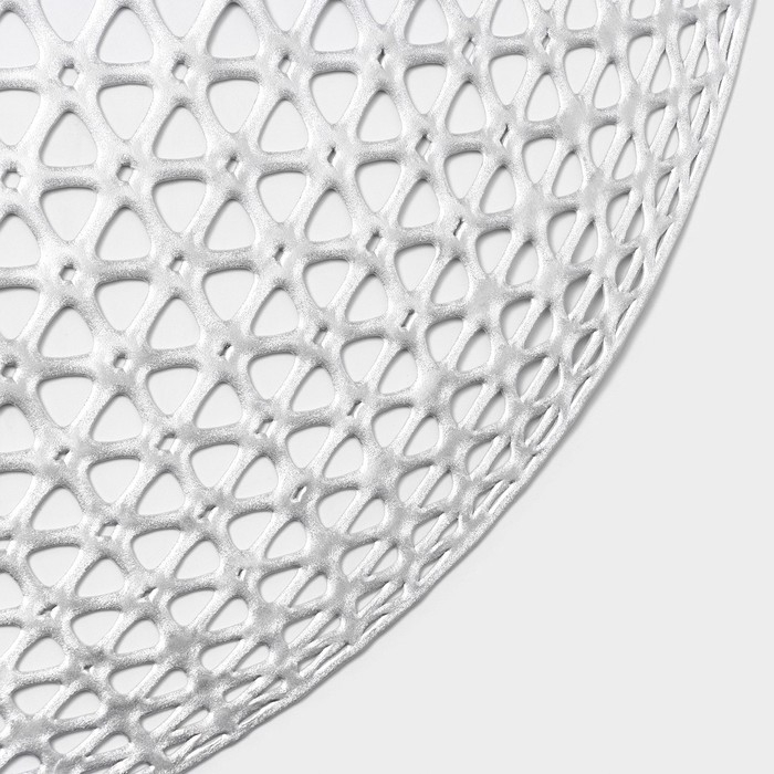 Салфетки сервировочные на стол Доляна «Сфера», d=35,5 см, 4 шт, цвет серебро