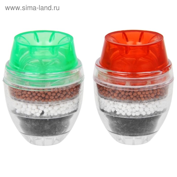 Фильтр для воды на кран Доляна «Тройной барьер», d=16-19 мм, на основе цеолита руды, активированного угля и сульфата кальция, цвет МИКС Фильтр для воды на кран Доляна «Тройной барьер», d=16-19 мм, на основе цеолита руды, активированного угля и сульфата кальция, цвет МИКС