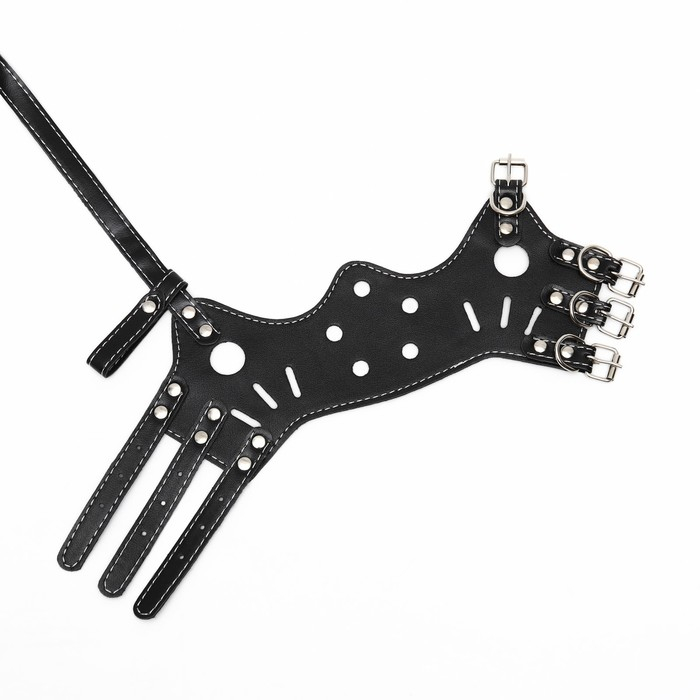 Намордник из прессованной кожи регулируемый, №3, ДН 6,8 см, ОМ 21-28 см, чёрный Намордник из прессованной кожи регулируемый, №3, ДН 6,8 см, ОМ 21-28 см, чёрный