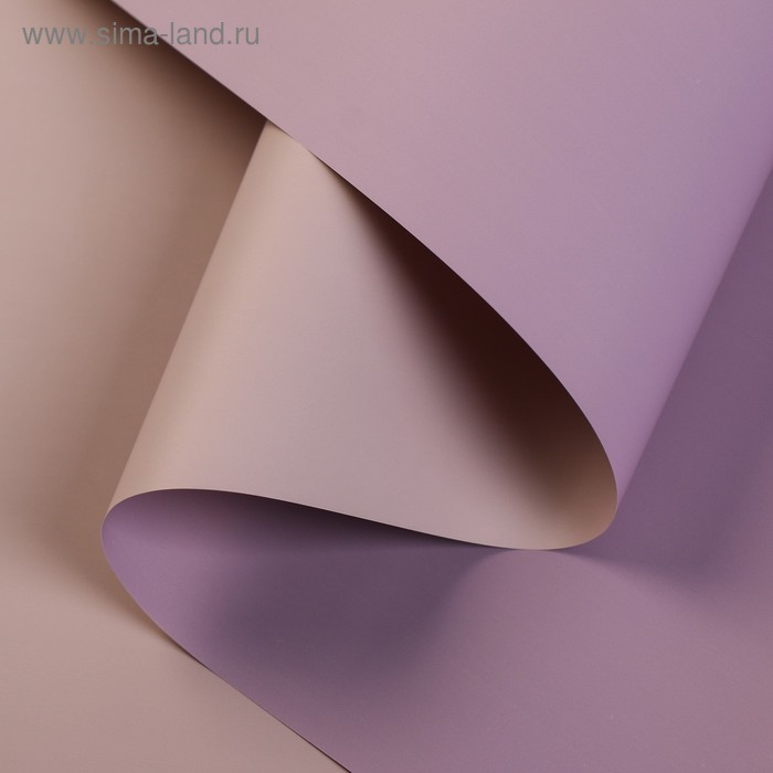 Пленка матовая для цветов, двухсторонняя, "Зефир", лаванда - чайная роза, 57 см х 10 м