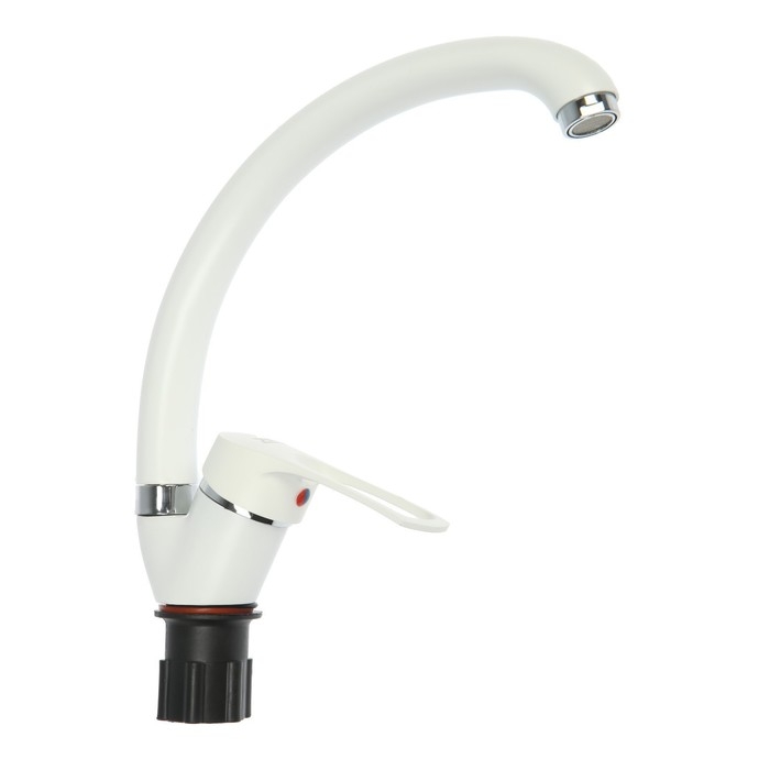 Смеситель для кухни ZEIN ZC2035, излив Смеситель для кухни ZEIN ZC2035, излив "Утка", картридж керамика 40 мм, белый/хром