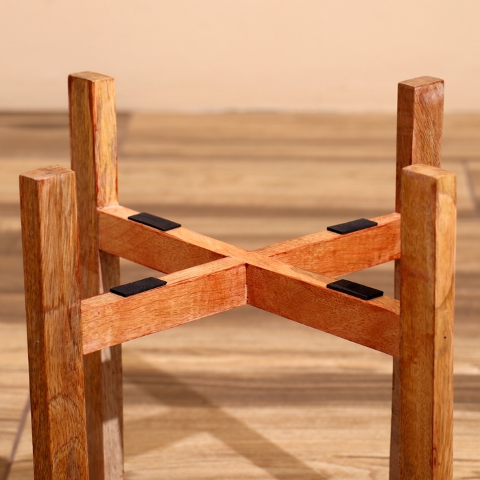 Кашпо на подставке  Кашпо на подставке "Хани" металл,дерево (набор 2 шт), диаметр 29 и 26 см