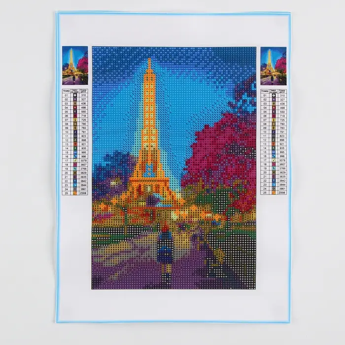 Алмазная мозаика с полным заполнением со светящимися стразами на холсте &laquo;Город любви&raquo;, 20&times;30 см