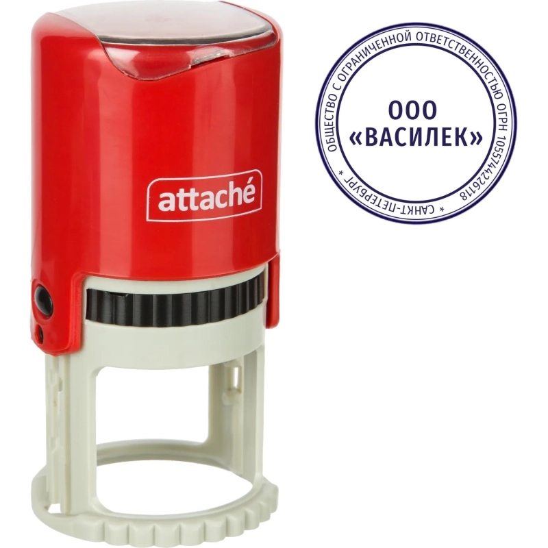 Оснастка для печати круглая Attache R40 красная 9140