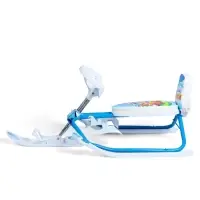 Снегокат растущий &laquo;Морозные гонки&raquo; Snow Cat, со спинкой, белый, голубой