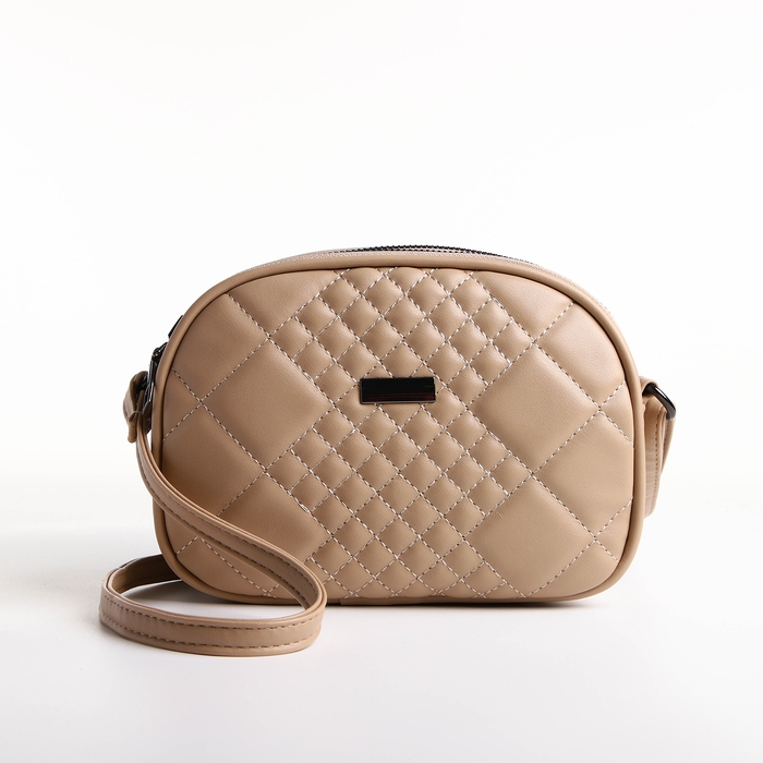 Сумка женская кросс-боди на молнии, цвет бежевый Сумка женская кросс-боди на молнии, цвет бежевый