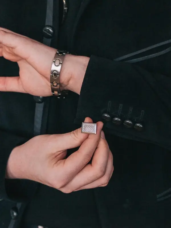 Запонки &laquo;Прямоугольник&raquo;, с точечным нанесением, цвет серебро