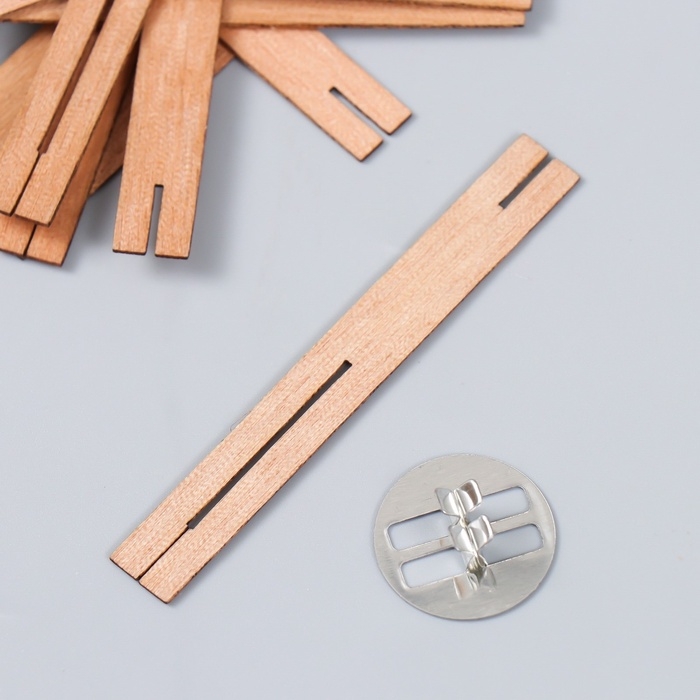 Фитиль с держателем двойной для свечи дерево набор 5 шт 1х8 см Фитиль с держателем двойной для свечи дерево набор 5 шт 1х8 см