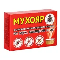 Дымовая инсектицидная шашка Мухояр от мух, комаров и ос, 50 г