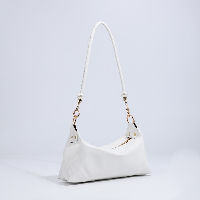 Сумка-багет на молнии, цвет белый Сумка-багет на молнии, цвет белый