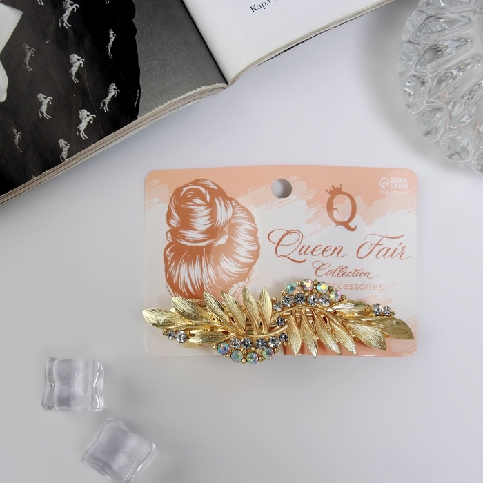 Заколка-автомат Заколка-автомат "Шерри" листья, 9 см, золото