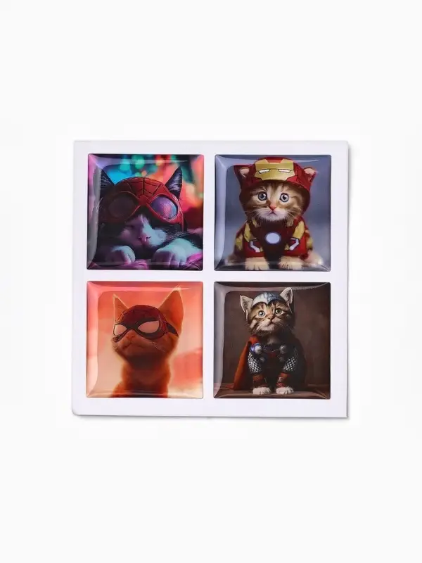 Объемные 3D стикеры на телефон &laquo;Супергерои&raquo;, 4 шт, 3 &times; 3 см