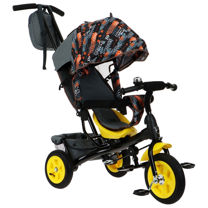 Велосипед трёхколёсный Vivat 1, принт скорость, оранжевый Велосипед трёхколёсный Vivat 1, принт скорость, оранжевый