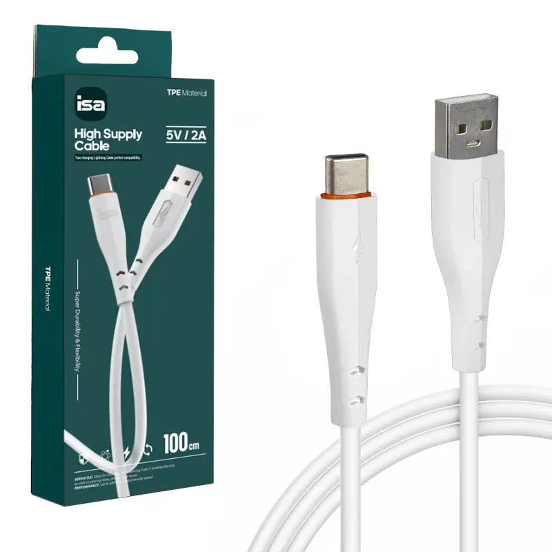 Кабель X7 USB на Type-C 1m 2A ISA белый (196 шт/кор) Кабель X7 USB на Type-C 1m 2A ISA белый (196 шт/кор)