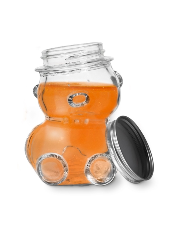 Баночка стеклянная для мёда и варенья «Медвежонок», 170 мл, 7×10 см