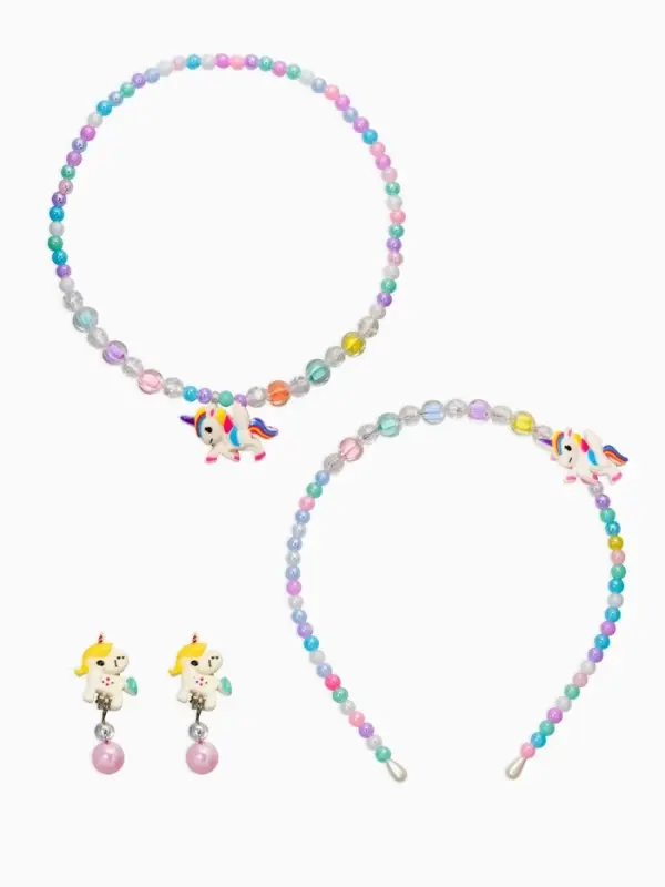 Комплект детский «Выбражулька» 3 предмета, клипсы, бусы, ободок, единорог, цветной Комплект детский «Выбражулька» 3 предмета, клипсы, бусы, ободок, единорог, цветной
