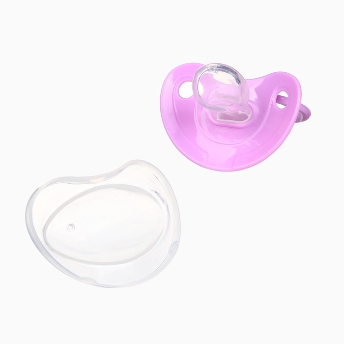 Пустышка ортодонт., с колпачком и держателем, от 0 мес., цвет Фиолет / Роз Пустышка ортодонт., с колпачком и держателем, от 0 мес., цвет Фиолет / Роз