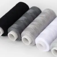 Нитки, 40/2, 183 м, набор 5 шт., чёрные, серые