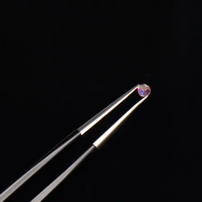 Стразы для декора, круглые, серебристые, голографические