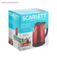 Чайник электрический Scarlett SC-EK21S76, металл, 2 л, 1800 Вт, красный