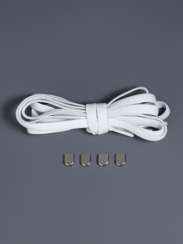 Шнурки с плоск сечением 8мм 100±5см (пара) эласт с фикс бел пакет SS