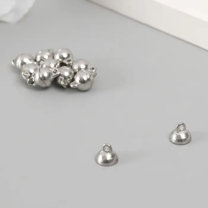 Застёжка магнитная металл "Шарик" серебро 0,6х1,1х0,6 см (набор 2 половинки)