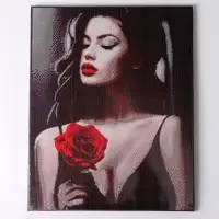 Алмазная вышивка полное заполнение &laquo;Красная роза&raquo;, на раме, 40&times;50 см