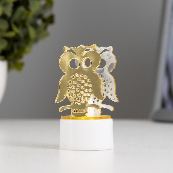 Ночник Ночник "Сова" LED от батареек 3хLR41 золото 3,5х3,5х6 см