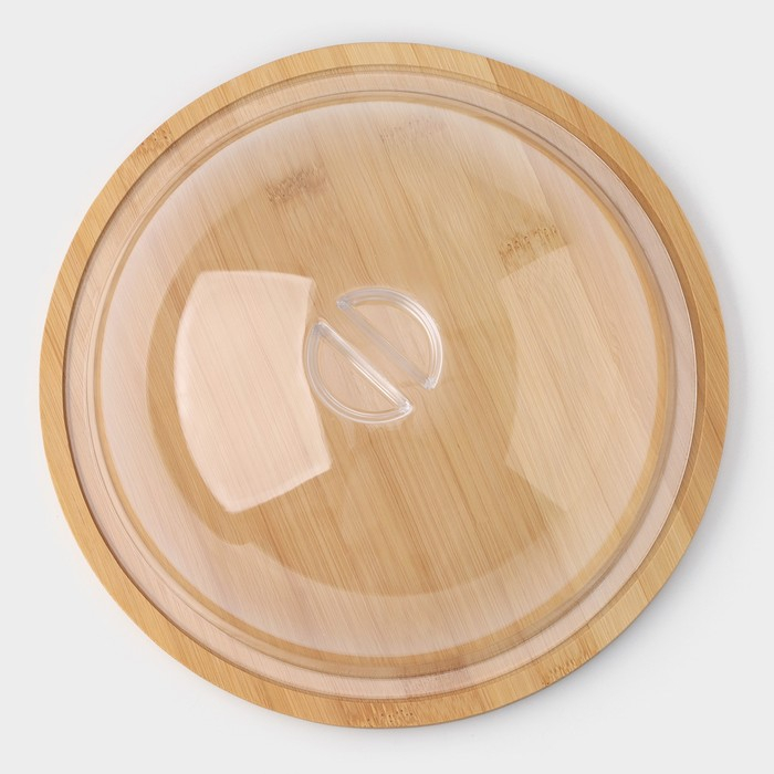 Маслёнка - сырница Доляна, d=24 см, бамбук Маслёнка - сырница Доляна, d=24 см, бамбук