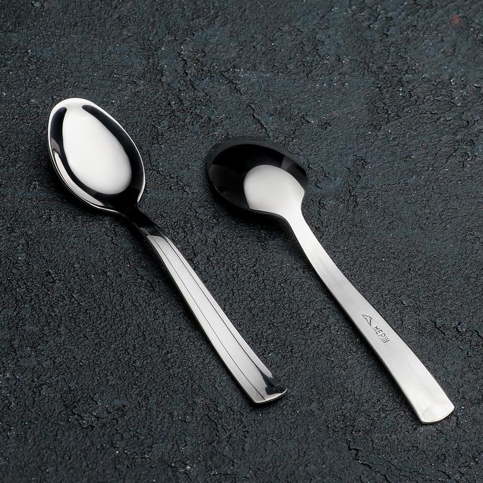 Ложка кофейная &laquo;Торжество&raquo;, толщина 2 мм, цвет серебряный