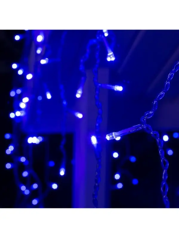 Гирлянда &laquo;Бахрома&raquo; 4&times;0.6 м, IP44, прозрачная нить, 180 LED, свечение синее, 8 режимов, 220 В