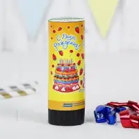 Хлопушка пружинная &laquo;С днём рождения!&raquo;, конфетти, фольга, серпантин, 11 см