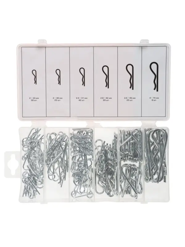 Набор шплинтов с фиксацией ТУНДРА krep, 150 предметов