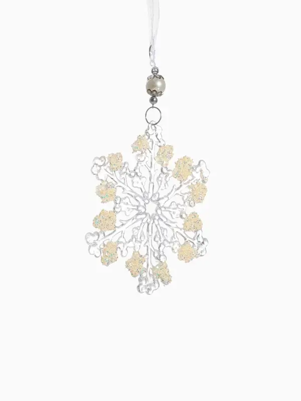 Ёлочная игрушка &laquo;Зимнее волшебство. Снежинка ажурная&raquo;, d=12 см, прозрачный, МИКС