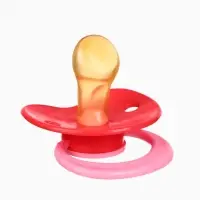 Соска - пустышка латексная ортодонтическая &laquo;Мур-мур&raquo;, от 0 мес., с держателем, розовая