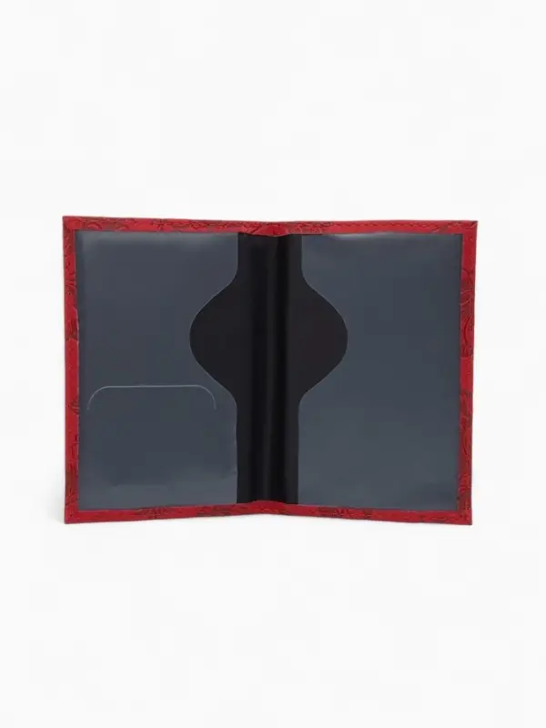 Обложка для паспорта, искусственная кожа, с тиснением, красная