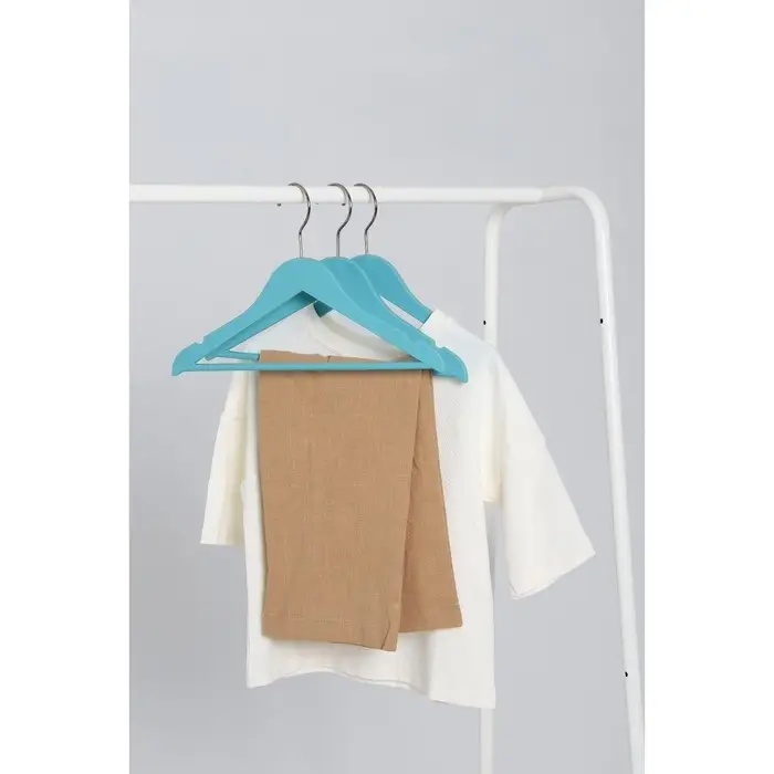 Плечики - вешалки с перекладиной Доляна, 30×20 см, 5 шт, голубые Плечики - вешалки с перекладиной Доляна, 30×20 см, 5 шт, голубые