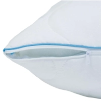 Подушка 50х70 стеганная со съемным чехлом (микрофибра/лебяжий пух), белый