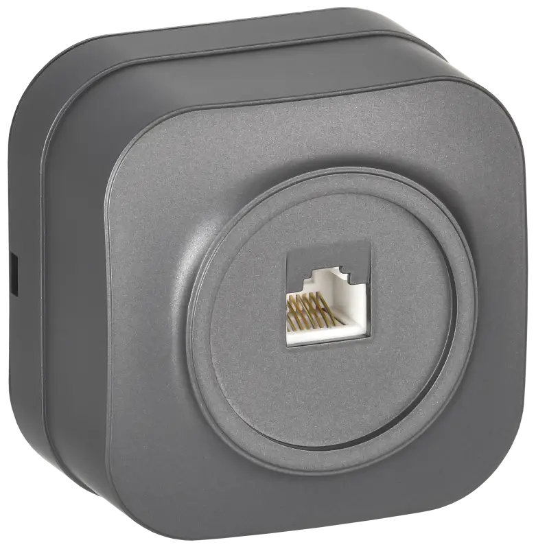 GLORY Розетка для открытой установки компьютерная RJ45 кат.5E РК10-ХСм сталь матовый IEK