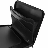 Папка на молнии А4, 2 отделения, Calligrata, 350&times;282&times;33 мм, пластик, 4 кармана, бизнес-класс, черная