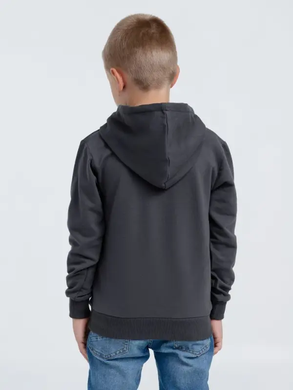 Толстовка с капюшоном детская Kirenga Kids, темно-серая (графит), 12 лет