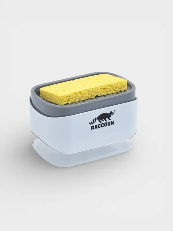 Дозатор для моющего средства с подставкой для губки Raccoon, губка в комплекте