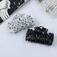 Крабик для волос &laquo;Эфи&raquo;, паутинка, 9 см, чёрный, белый