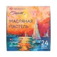 Пастель масляная 24 цветов, ЗХК &laquo;Сонет&raquo;, 10/69, круглая