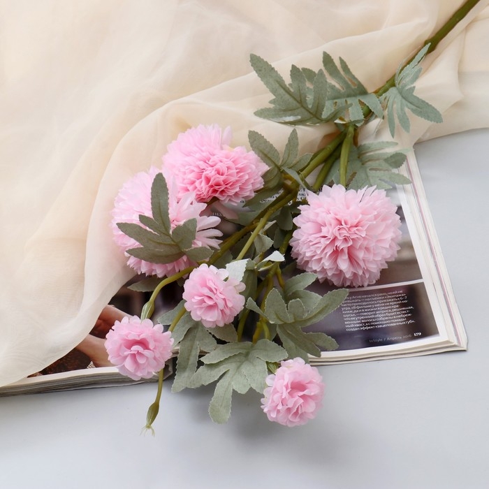 Цветы искусственные Цветы искусственные "Астра китайская Балун" 77 см, розовый