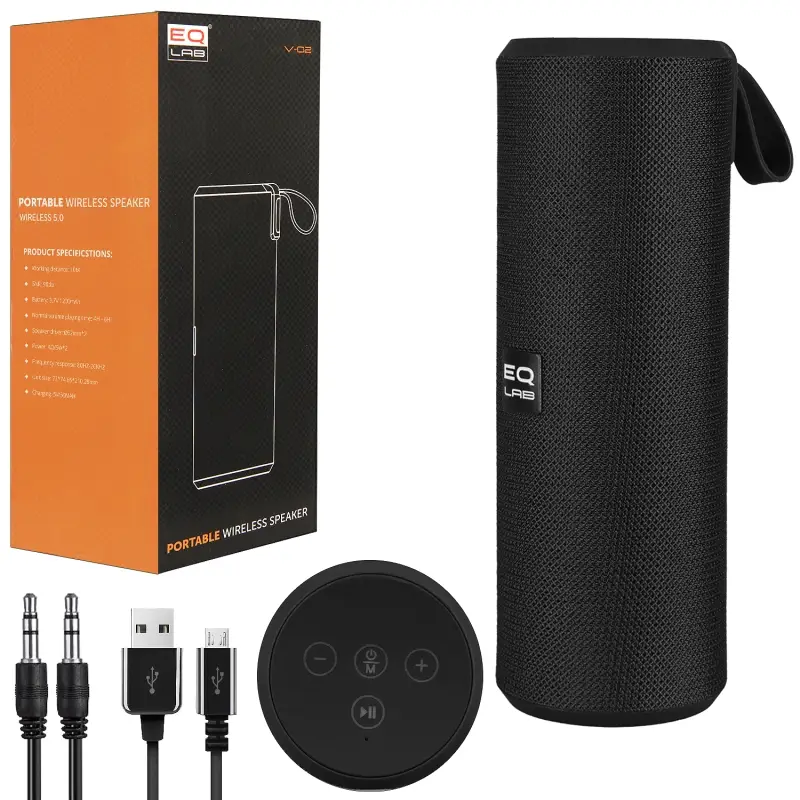 Портативная акустика V-02 Черная (40шт/кор)